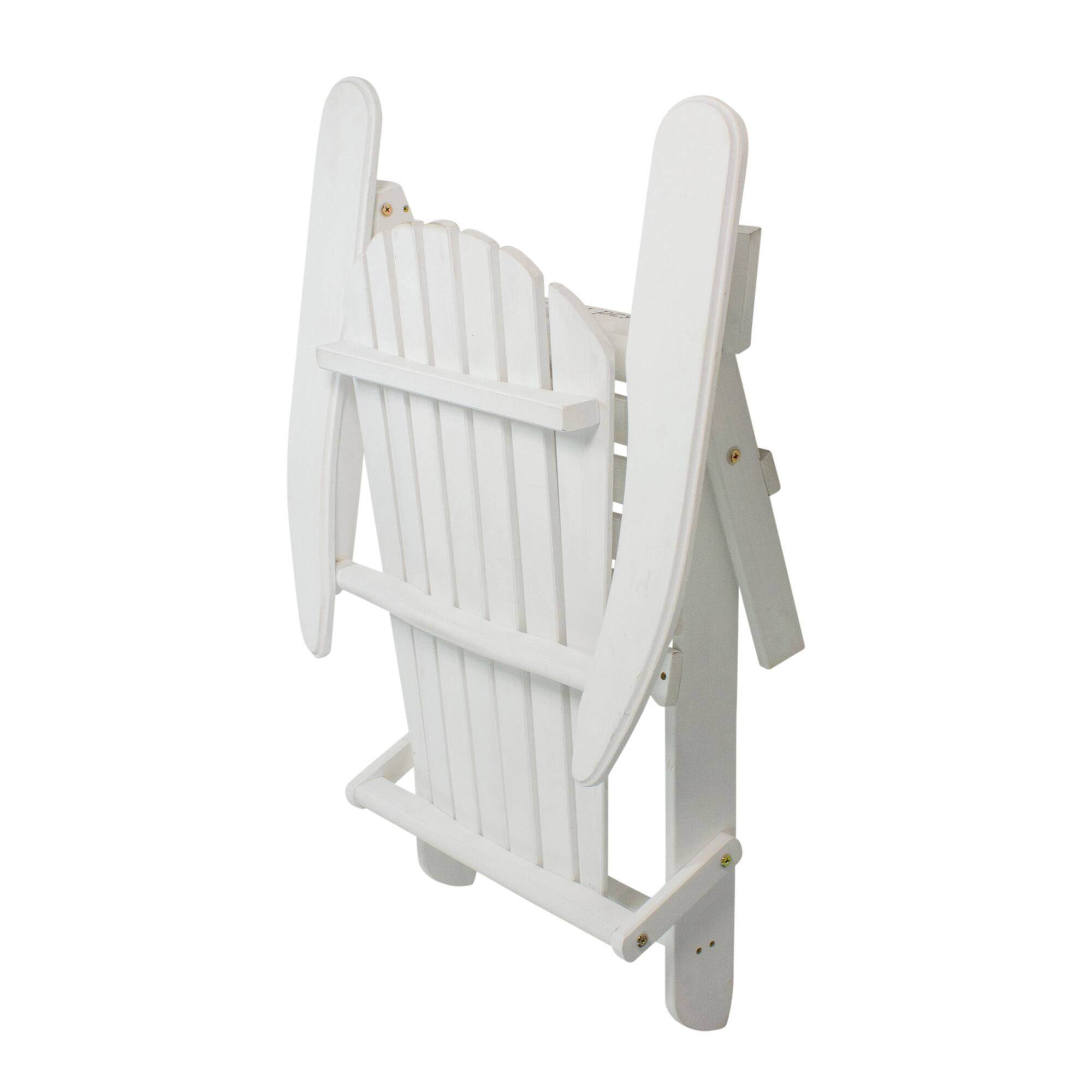 36" White Corona Classic Folding Wooden Adirondack Chair